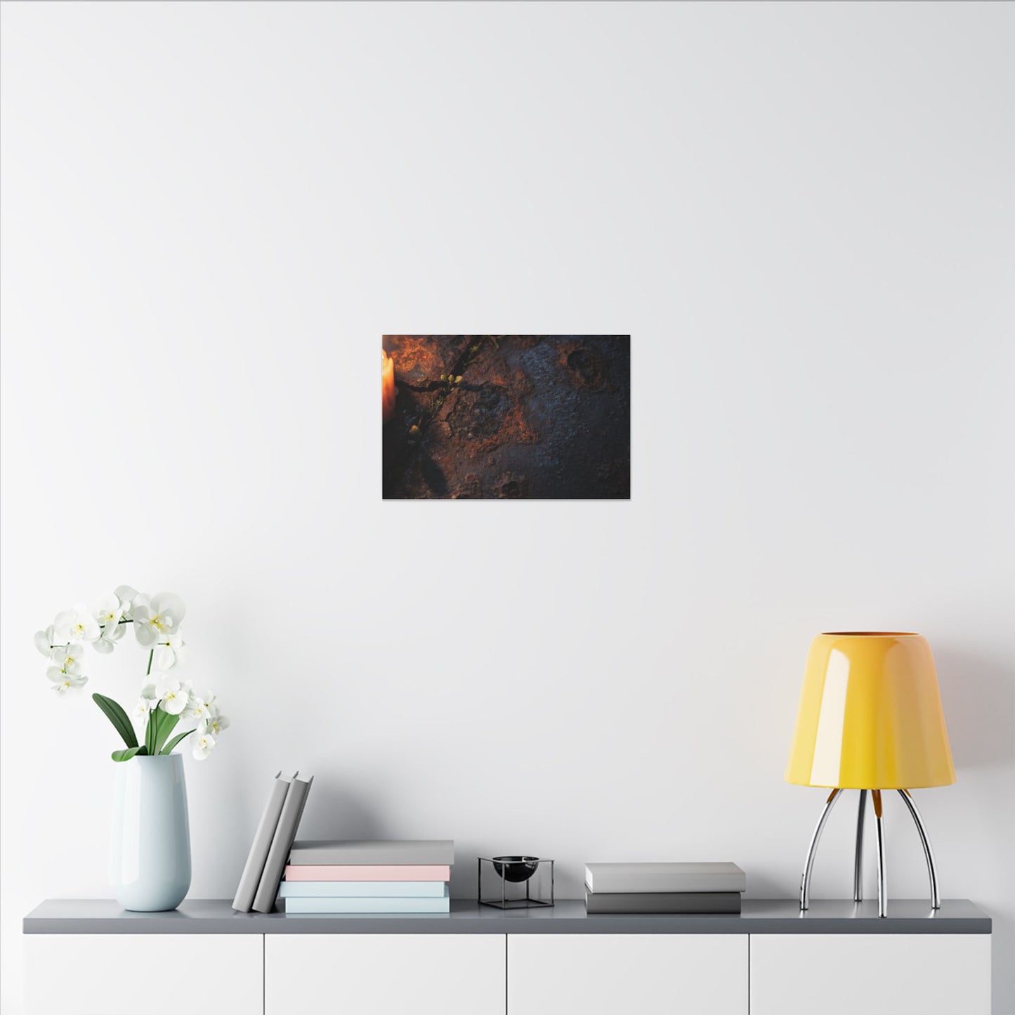 Candlelight Rust Patina Canvas Art - Dark Japandi Ma