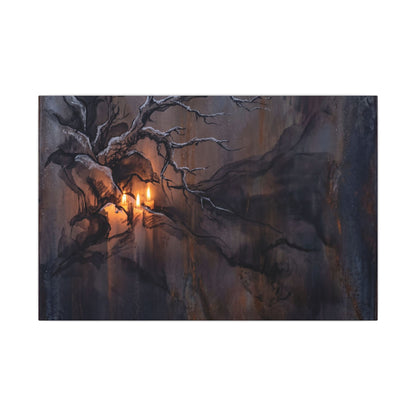 Winter Rust Patina Charcoal Ink Canvas Art | Atmospheric Decor