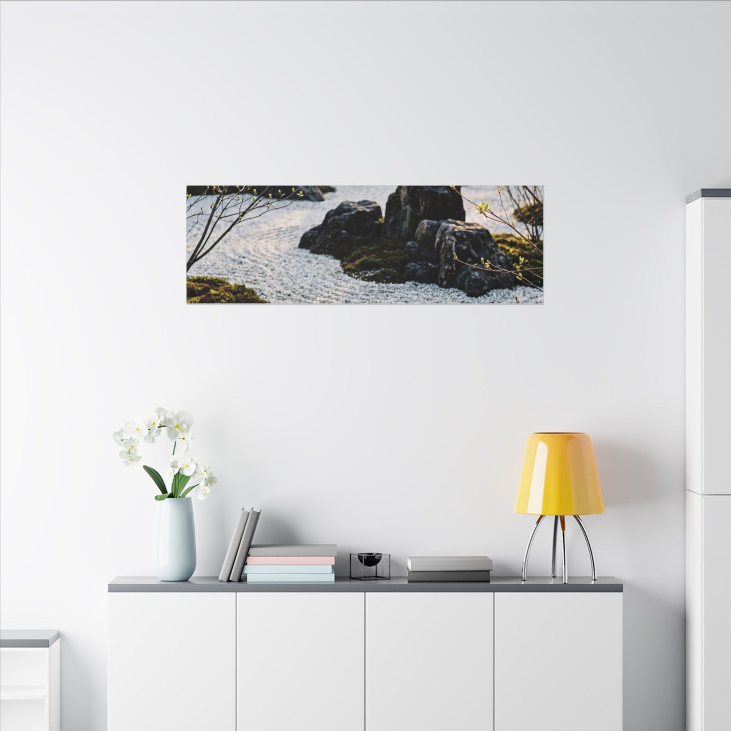 Zen Tea Ceremony in Golden Hour | Karesansui Canvas Art