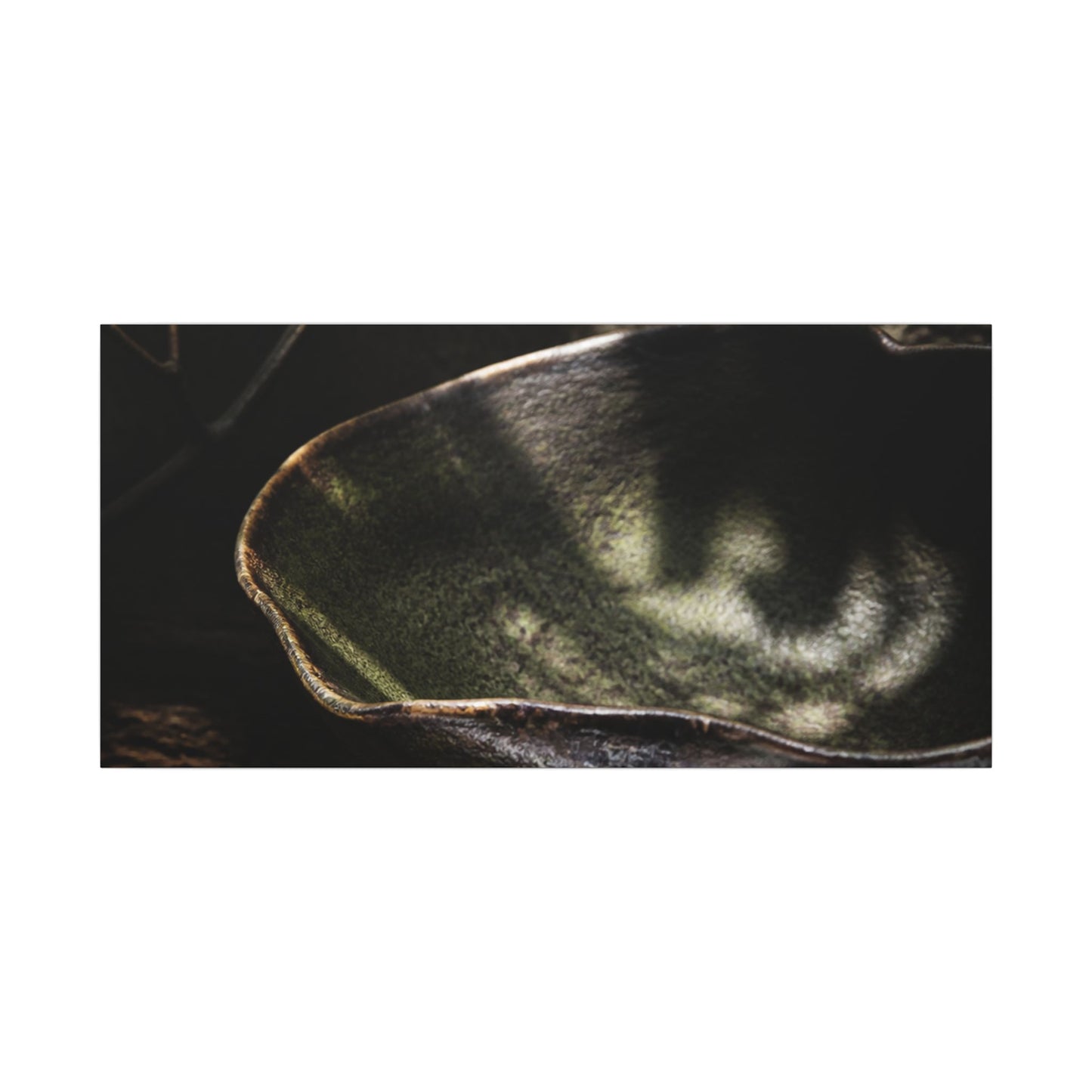 Sophisticated Ceramic Bowl Canvas Art - Dark Texture Dark Japandi