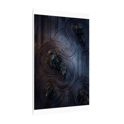 Spring Rock Garden Charcoal Ink Canvas Art | Bold Decor