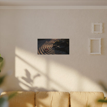 Rock Garden Moody Minimal Canvas Art | Bold Dark Japandi Art