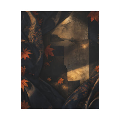 Autumn Silk Drape Shadow Zen Canvas Art | Bold Decor