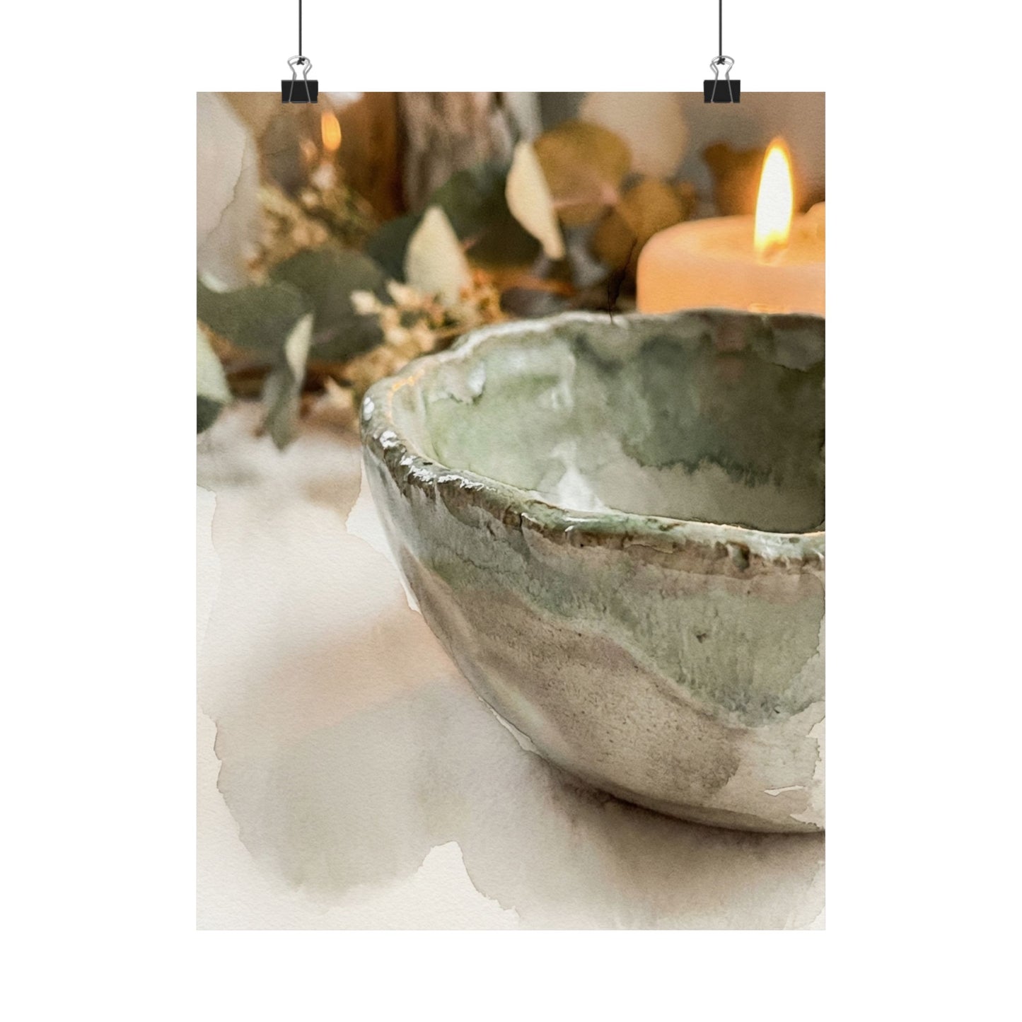 Ceramic Bowl Wall Art Print | Summer Japandi Watercolor Art Art Print