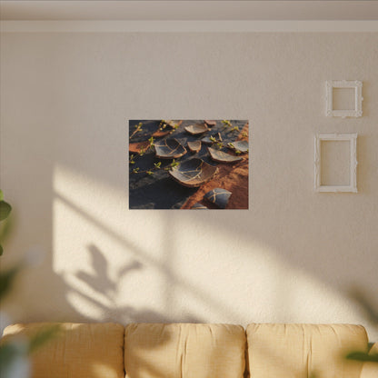 Spring Broken Pottery Gold Vein Canvas Art | Philosophical Decor