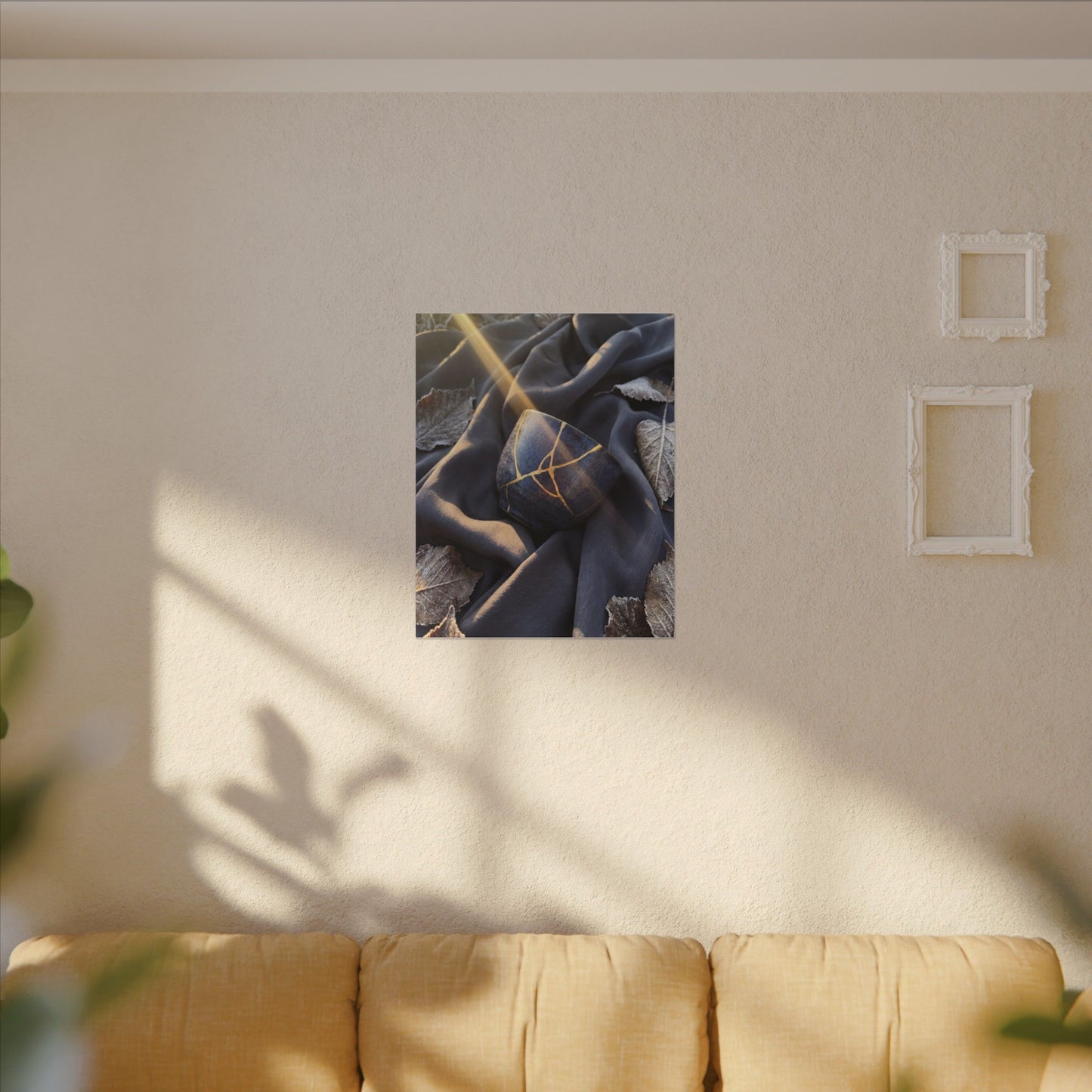 Winter Silk Drape Gold Repair Canvas Art | Artful Decor