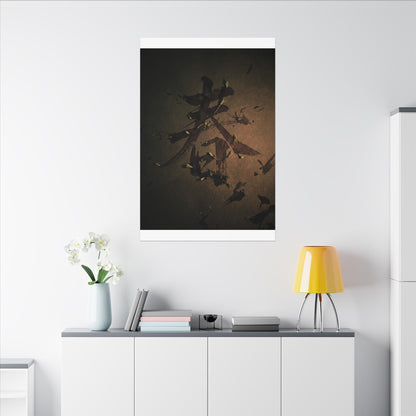 Calligraphy Shadow Zen Canvas Art | Bold Dark Japandi Art
