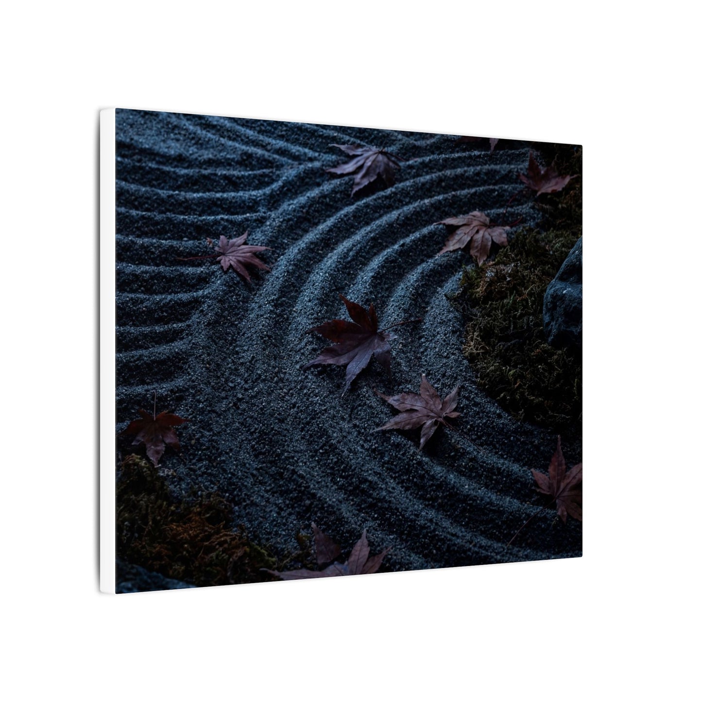 Rock Garden Canvas Art | Autumn Dark Japandi Dark Texture Art