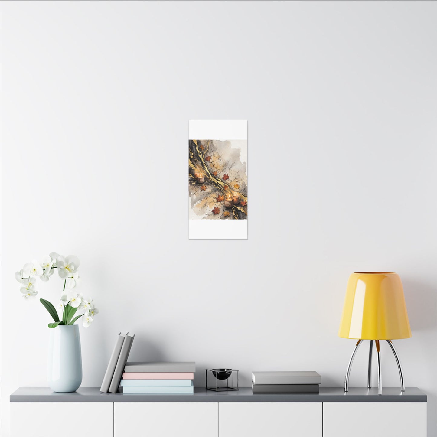 Cracked Earth Autumn Canvas Art | Japandi Warm Design