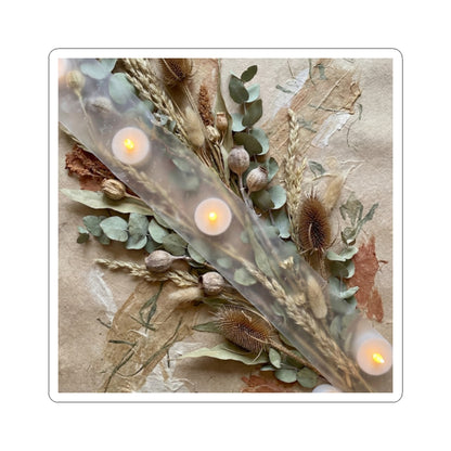 Dried Flowers Texture Sticker | Elegant Japandi Art Art Print