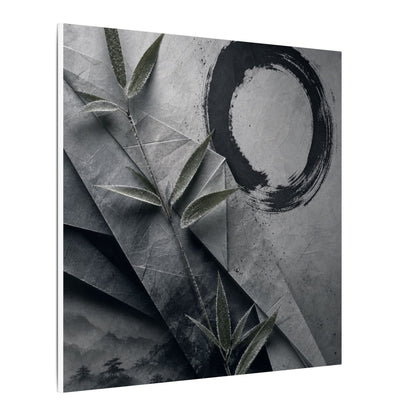 Winter Paper Fold Enso Canvas Art | Serene Decor