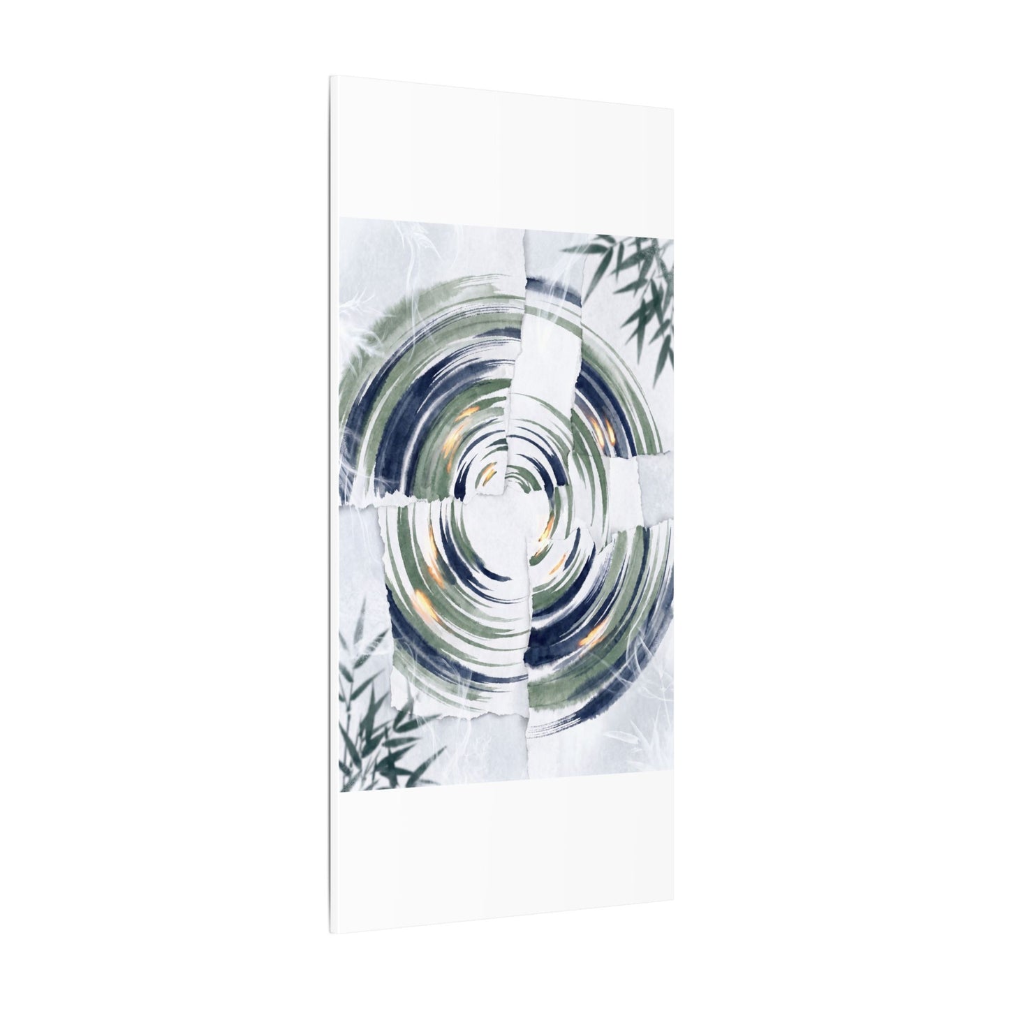 Winter Water Ripple Sumi E Canvas Art | Peaceful Decor