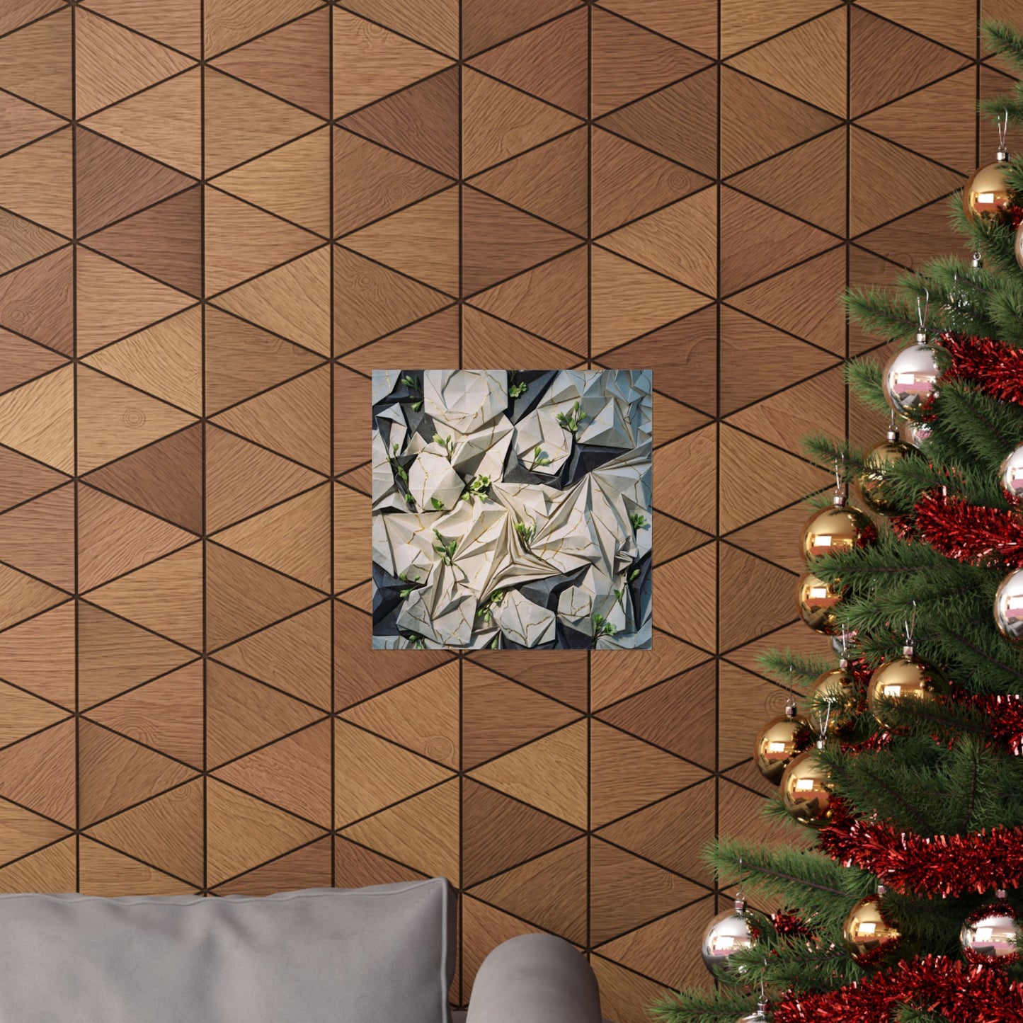 Paper Fold Gold Vein Wall Art Print | Resilient Kintsugi Art