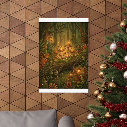 Summer Wild Mushrooms Forest Whimsy Wall Art Print | Nostalgic Decor