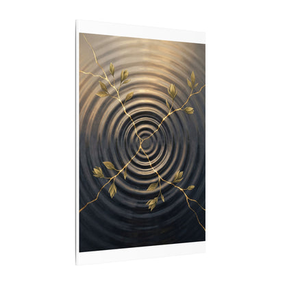 Kanso Water Ripple Canvas Art - Kintsugi Gold Vein