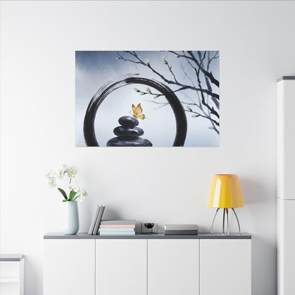 River Stones Spring Canvas Art | Zen Peaceful Design