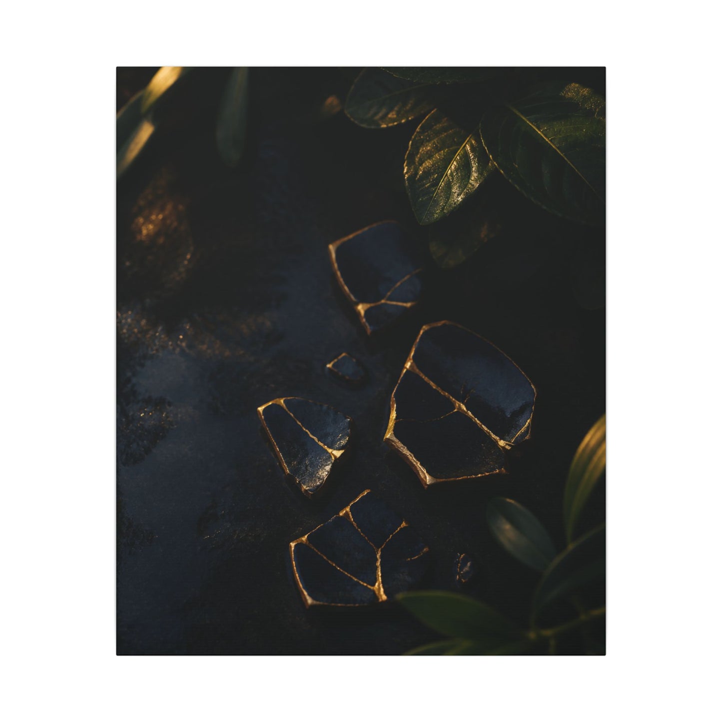 Summer Broken Pottery Moody Minimal Canvas Art | Atmospheric Decor