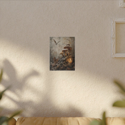 Wild Mushrooms Texture Canvas Art | Elegant Japandi Art