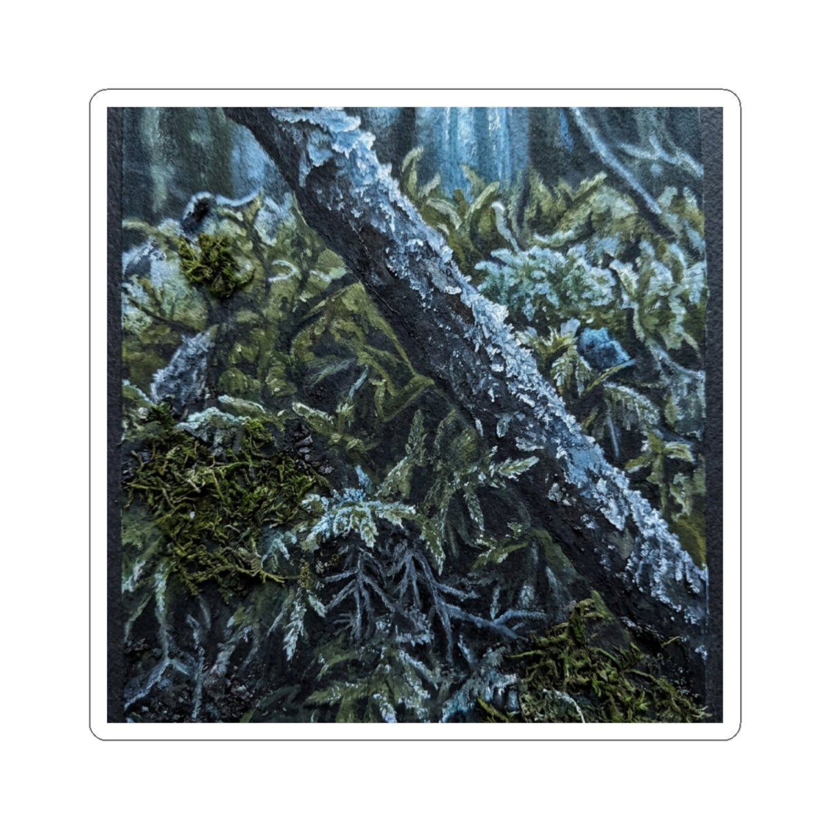Moss Close Up Dark Texture Sticker | Luxurious Dark Japandi Art