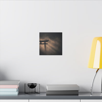 Torii Gate Shadow Zen Canvas Art | Bold Dark Japandi Art