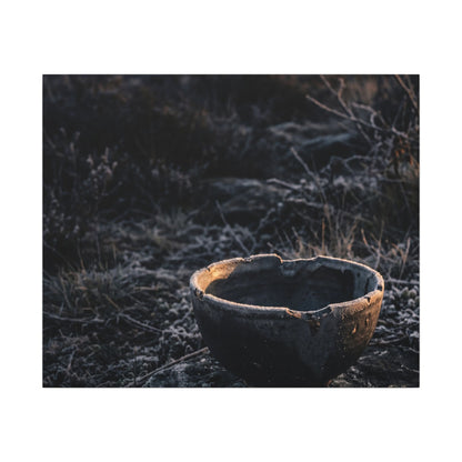 Kanso Ceramic Bowl Canvas Art - Dark Japandi Dark Texture