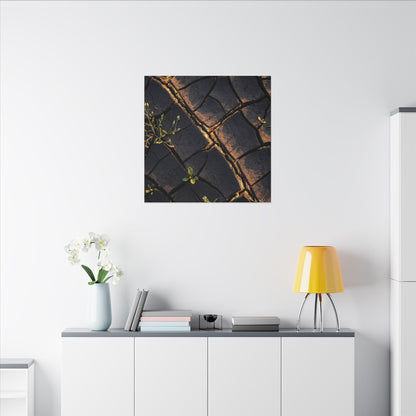 Kintsugi Cracked Earth in Golden Hour | Gold Vein Canvas Art