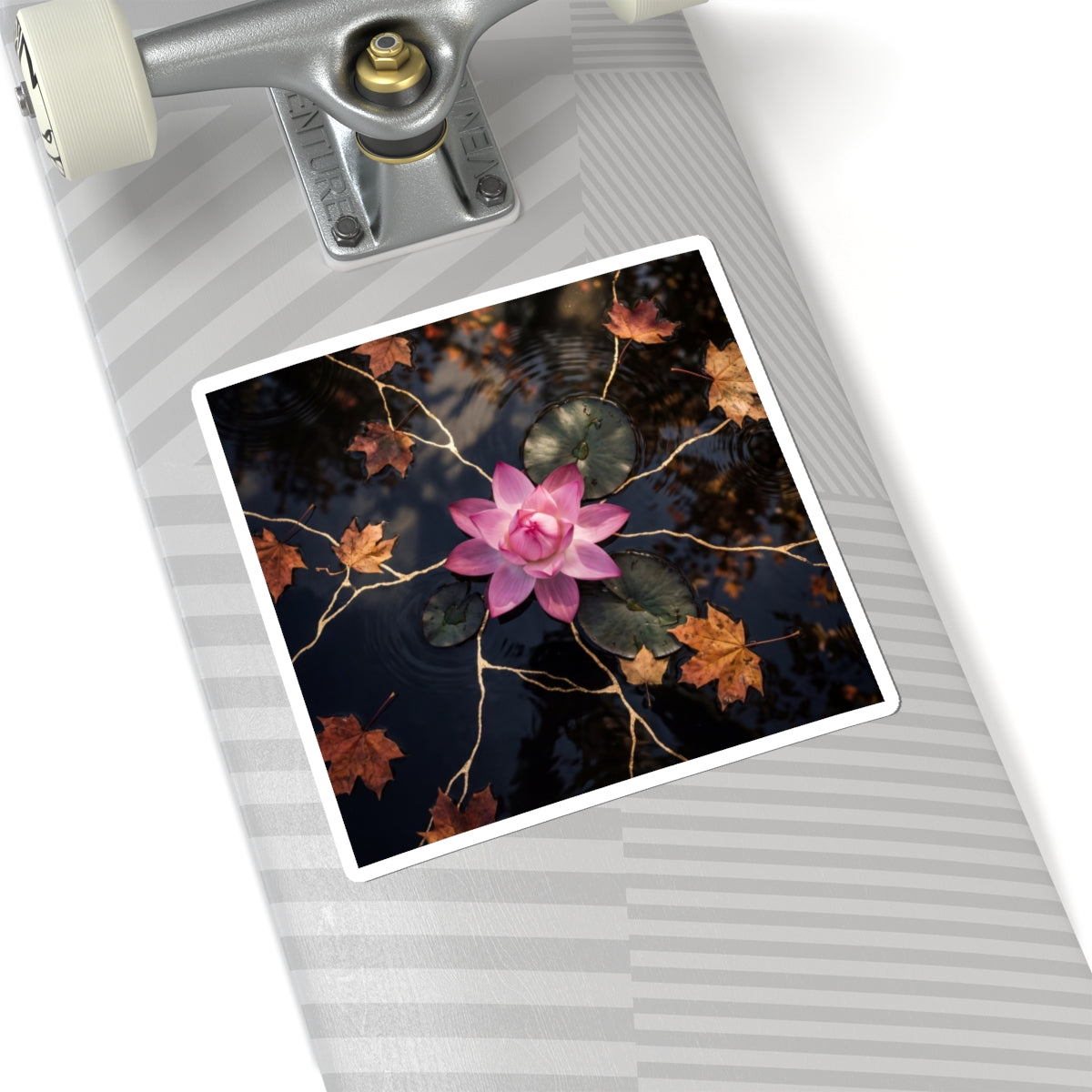 Lotus Flower Autumn Sticker | Kintsugi Beautiful Design