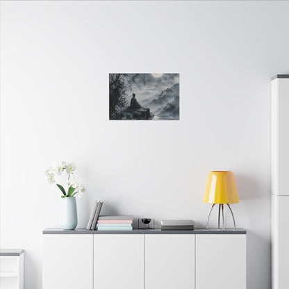 Ink Brushstroke Sumi E Canvas Art | Serene Zen Art
