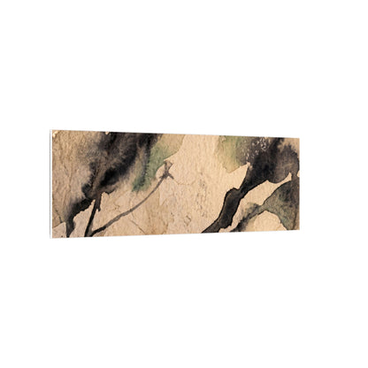 Japandi Shadow Play in Golden Hour | Watercolor Canvas Art