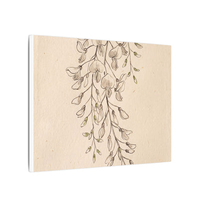 Japandi Wisteria in Golden Hour | Minimal Line Canvas Art