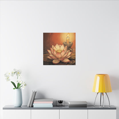 Lotus Flower Summer Canvas Art | Zen Contemplative Design