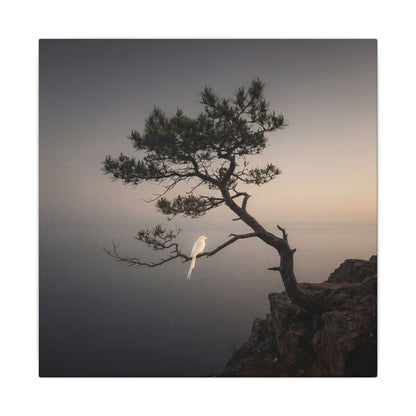 Dawn Pine Tree Canvas Art - Dark Japandi Datsuzoku