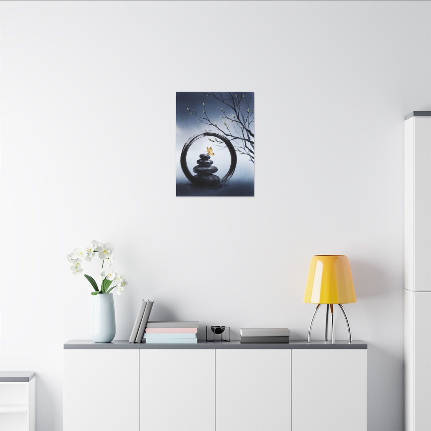 River Stones Spring Canvas Art | Zen Peaceful Design