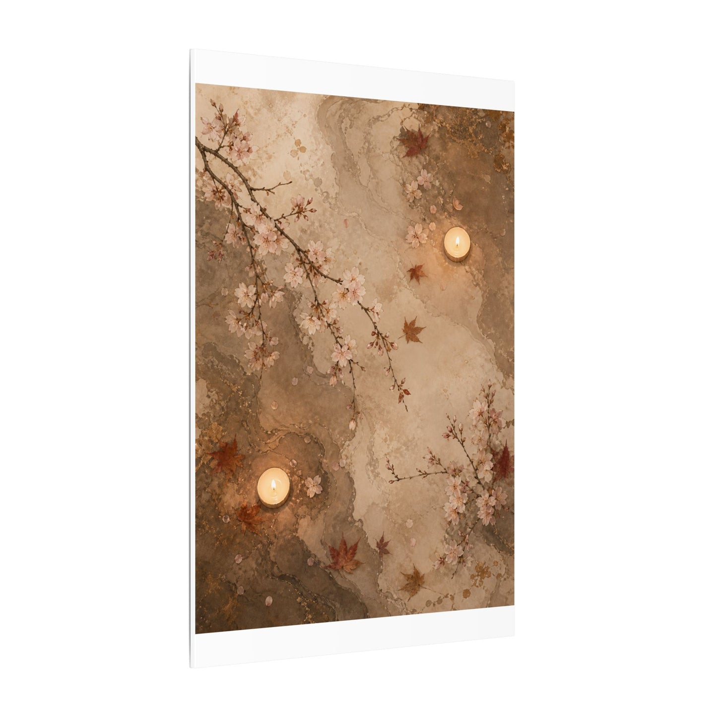 Cherry Blossom Canvas Art | Autumn Japandi Japanese Pattern Art