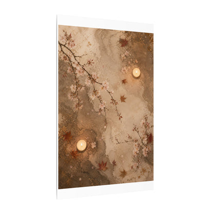 Cherry Blossom Canvas Art | Autumn Japandi Japanese Pattern Art