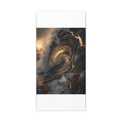 Kanso Ocean Wave Canvas Art - Kintsugi Gold Vein