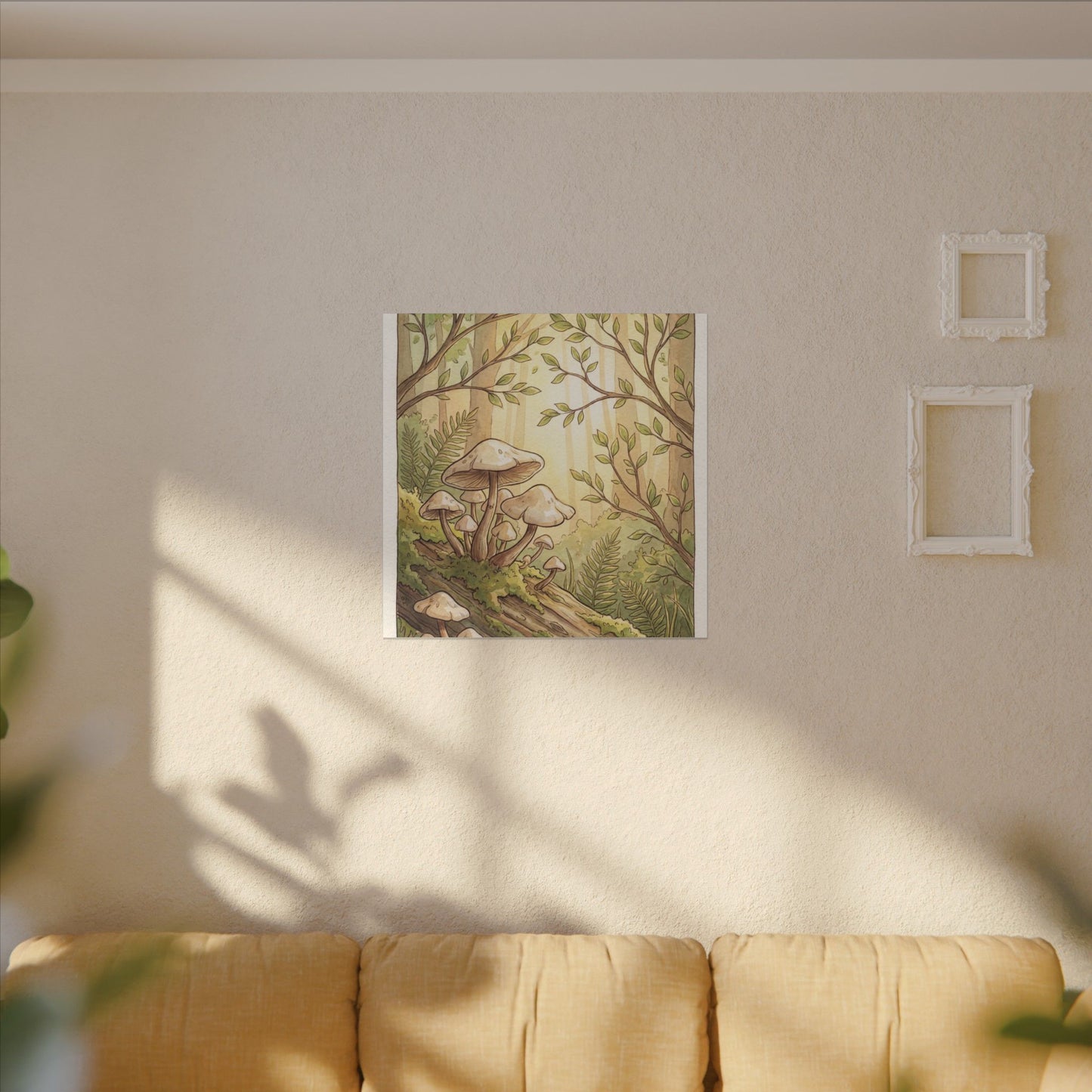 Spring Wild Mushrooms Mushroom Illustration Canvas Art | Cozy Decor