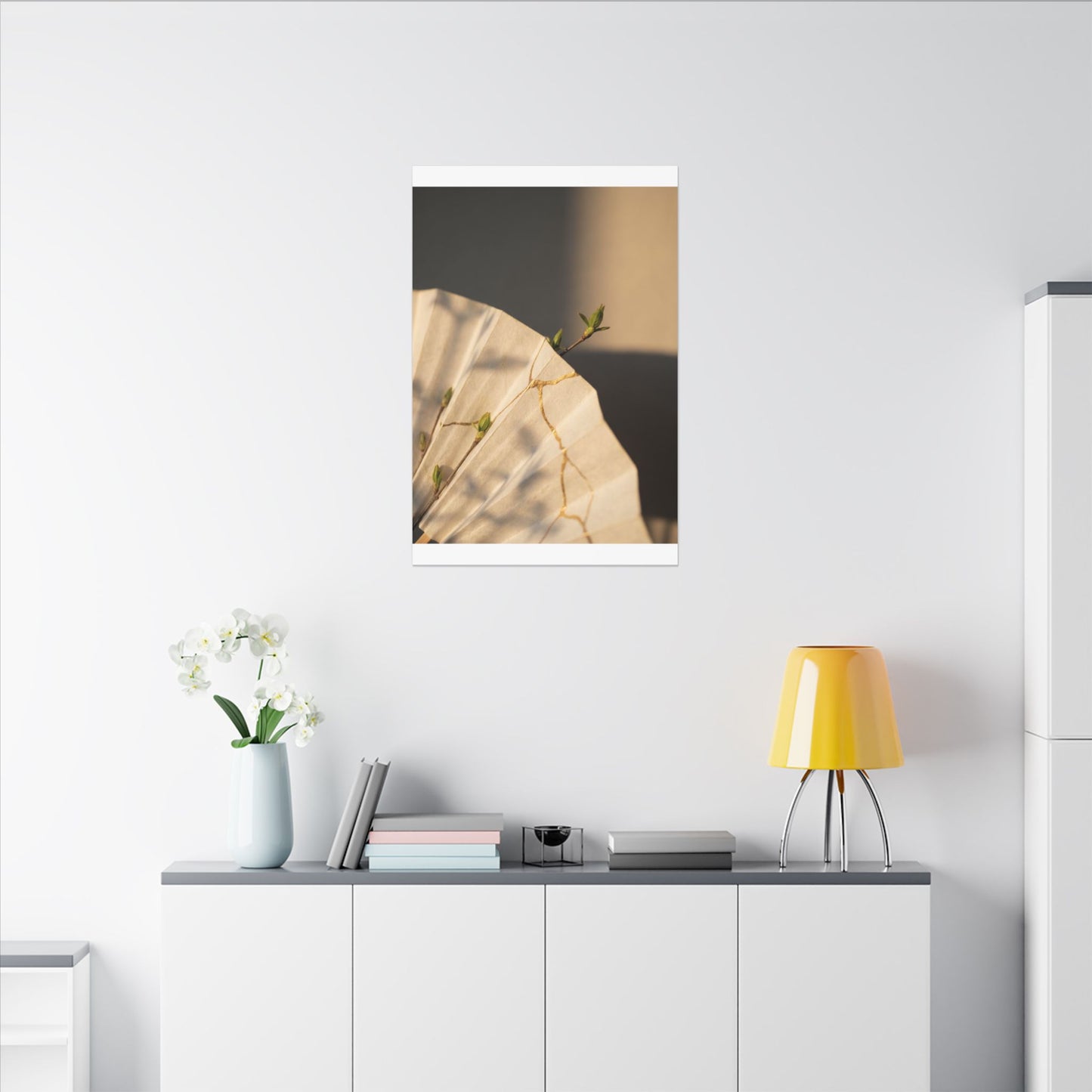Paper Fold Gold Vein Canvas Art | Healing Kintsugi Art