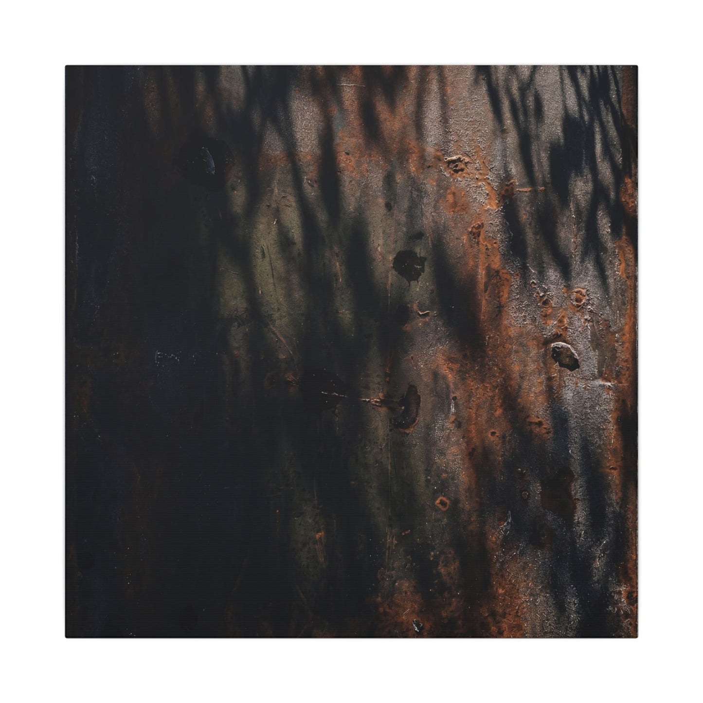 Rust Patina Shadow Zen Canvas Art | Luxurious Dark Japandi Art