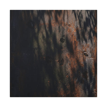 Rust Patina Shadow Zen Canvas Art | Luxurious Dark Japandi Art
