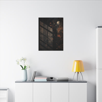 Sophisticated Shadow Play Canvas Art - Dark Texture Dark Japandi