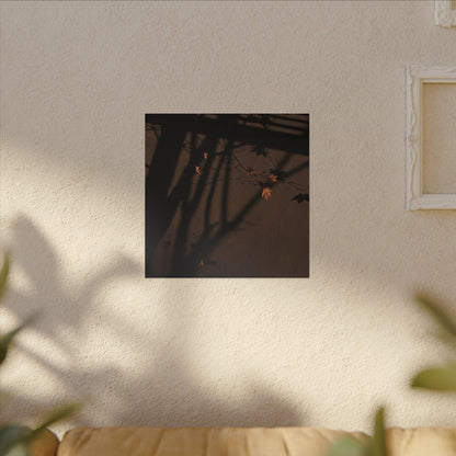 Shadow Play Autumn Canvas Art | Dark Japandi Luxurious Design
