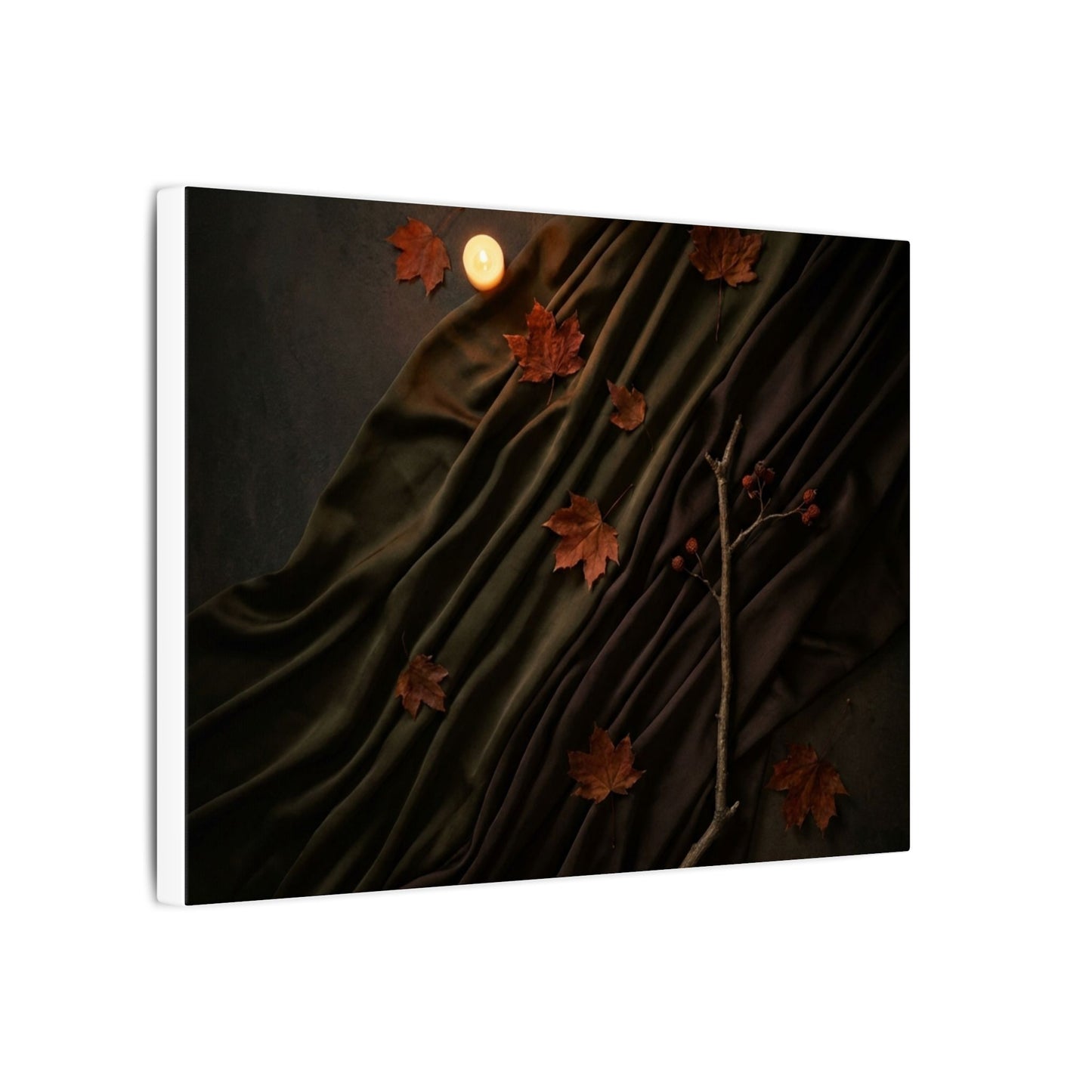 Autumn Silk Drape Moody Minimal Canvas Art | Moody Decor
