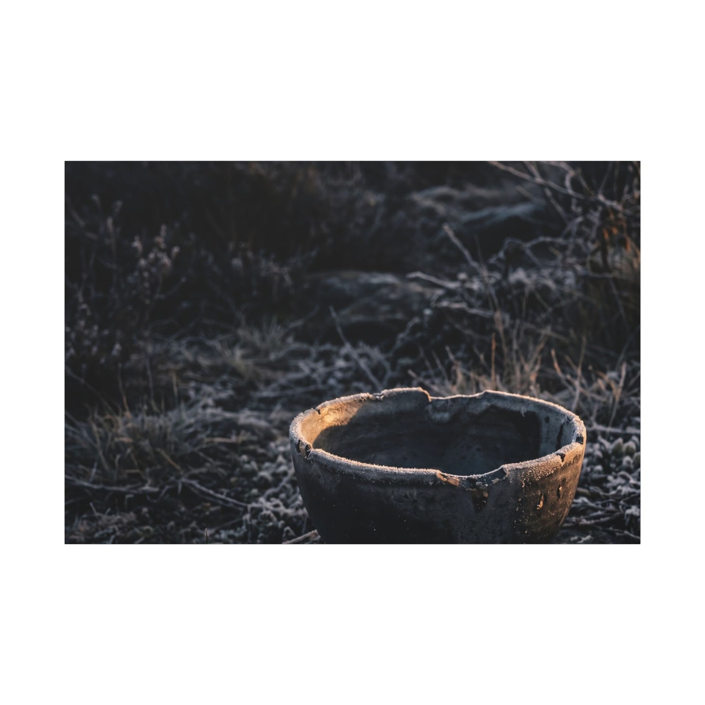 Kanso Ceramic Bowl Canvas Art - Dark Japandi Dark Texture
