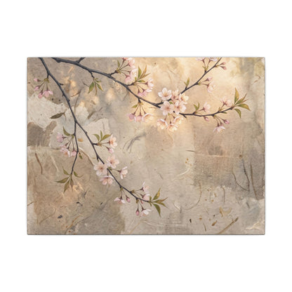 Summer Cherry Blossom Texture Canvas Art | Neutral Decor
