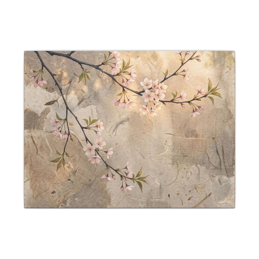 Summer Cherry Blossom Texture Canvas Art | Neutral Decor