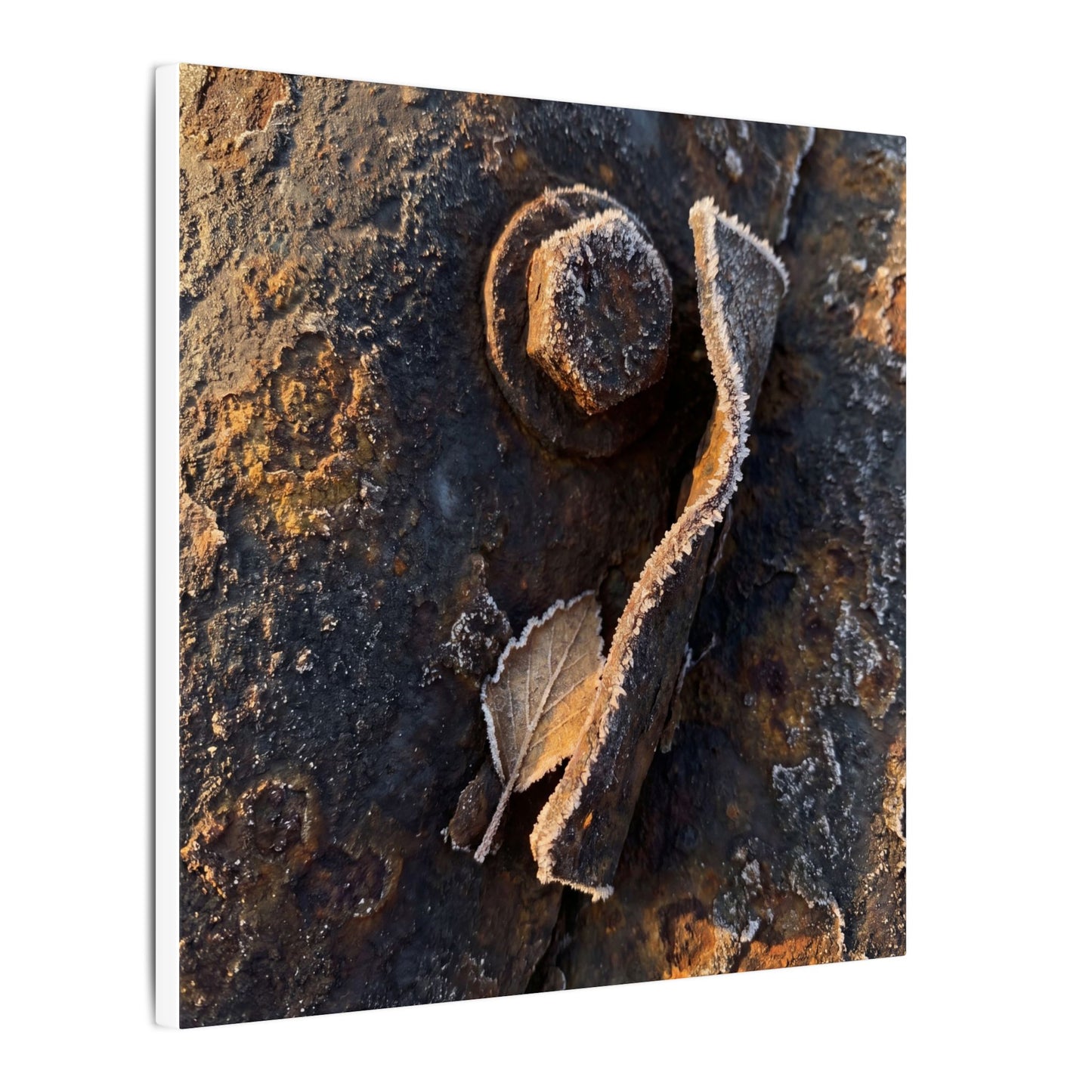 Moody Rust Patina Canvas Art - Moody Minimal Dark Japandi
