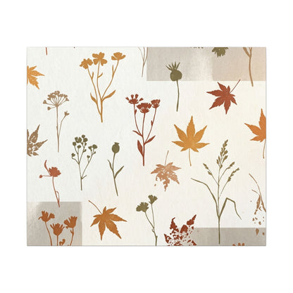 Autumn Dried Flowers Japanese Pattern Canvas Art | Elegant Decor
