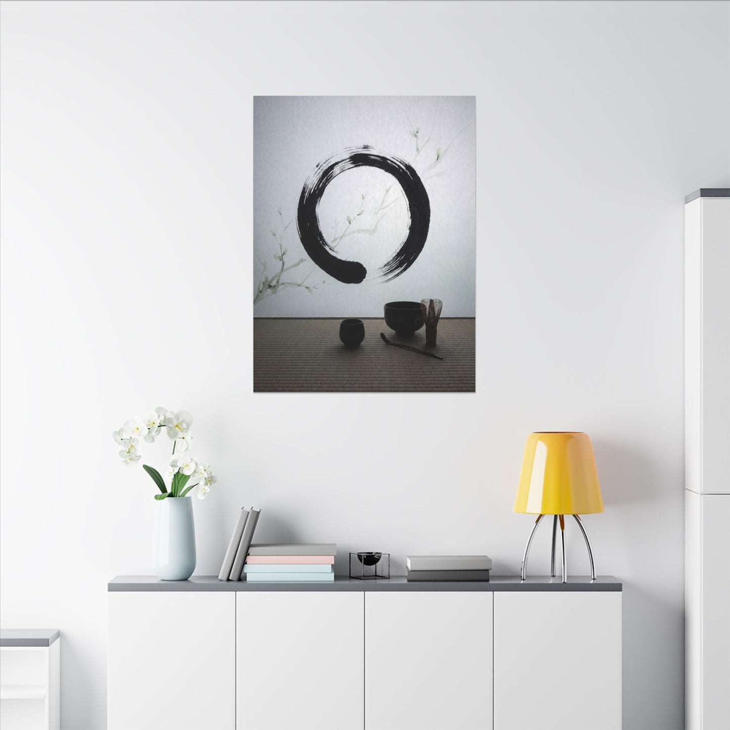 Tea Ceremony Enso Canvas Art | Peaceful Zen Art