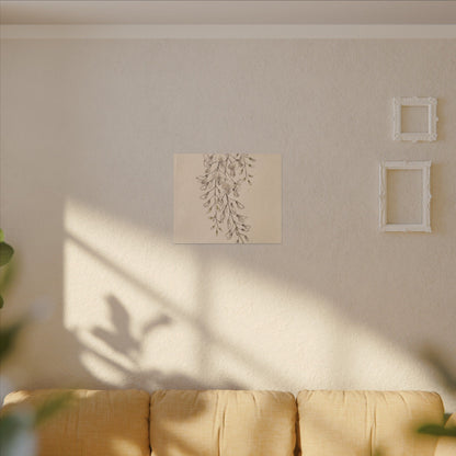 Japandi Wisteria in Golden Hour | Minimal Line Canvas Art